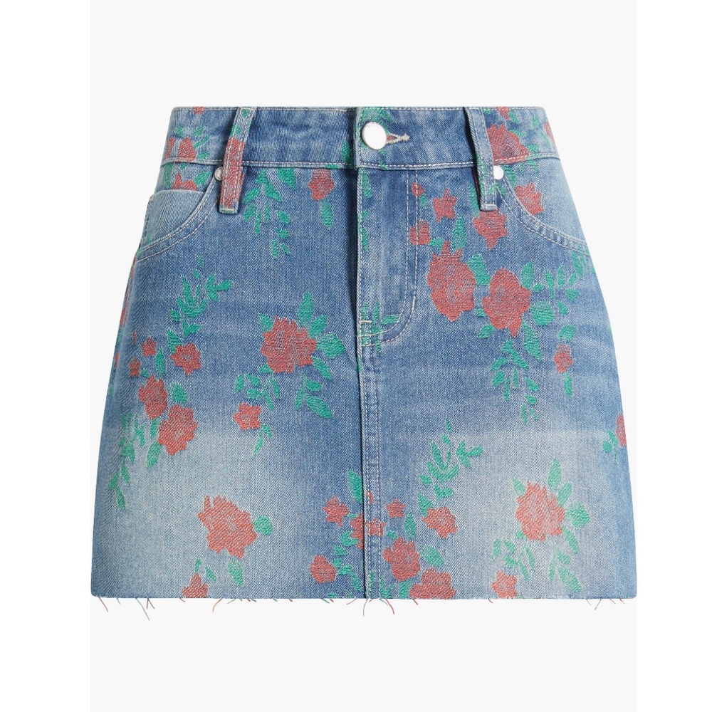 PYCL Floral Denim Mini Skirt